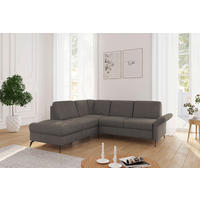 ECKSOFA ROCHELLE E Schlammfarben Flachgewebe  - Schlammfarben/Schwarz, KONVENTIONELL, Textil/Metall (216/240cm) - Sit & More