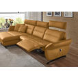 ECKSOFA in Echtleder Currygelb  169/298 cm  - Currygelb/Schwarz, Design, Leder/Metall (169/298cm) - Dieter Knoll
