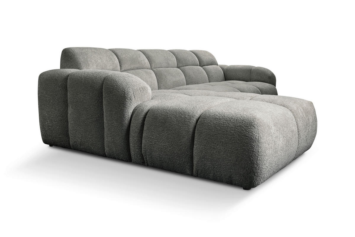 ECKSOFA links montierbar  VENTO Grau Struktur  - Schwarz/Grau, Design, Holz/Textil (175/255cm) - MID.YOU
