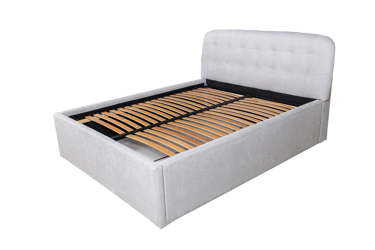 Pat Tapițat 160x200 Cm, gri - gri, Modern, textil (184/110/223cm) - Hom`in