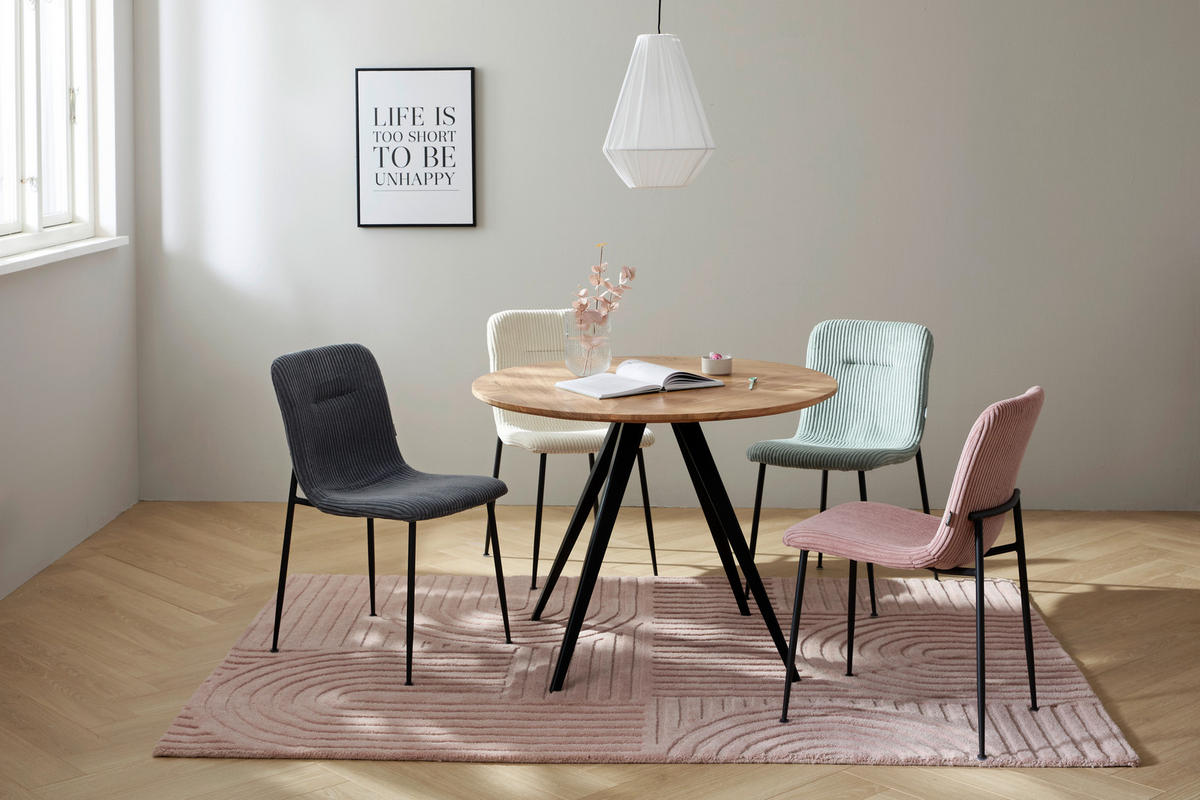 STUHL Cord Jadegrün  - Jadegrün/Schwarz, Design, Textil/Metall (43/83/56cm) - Xora