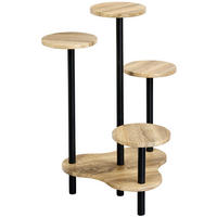 VIRÁGÁLLVÁNY fém, faalapú anyag   64,5/72.5/46 cm  - tölgyfa színű/fekete, Basics, faalapú anyag/fém (64,5/72.5/46cm) - Kesper