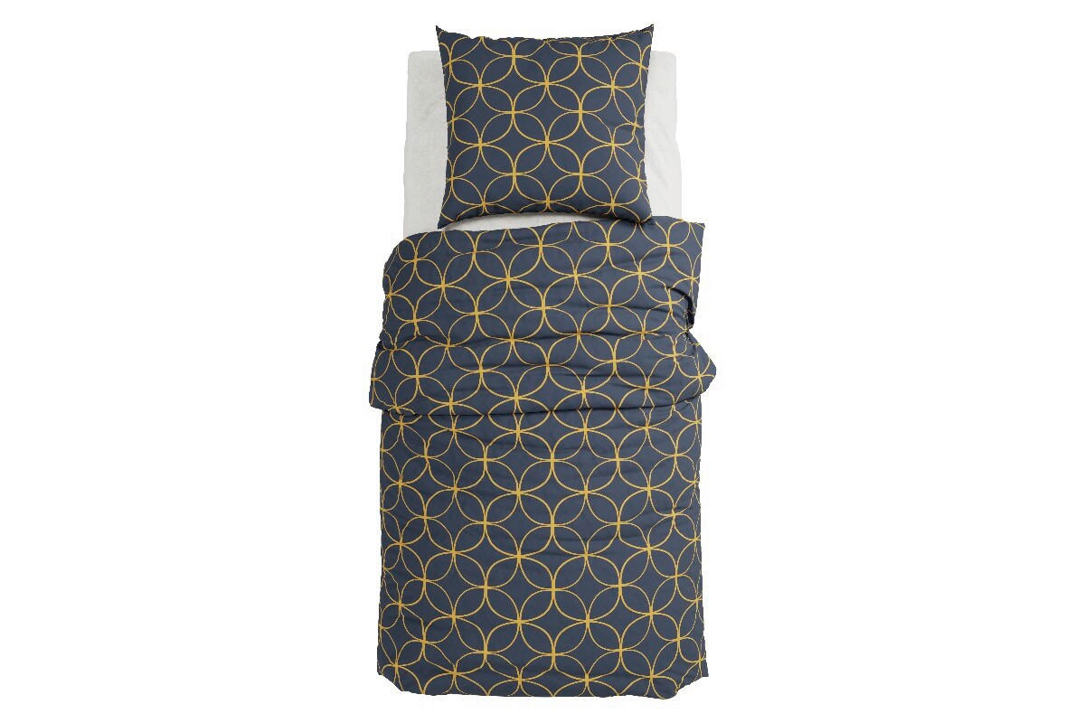 BETTWÄSCHE 140/220 cm  - Gelb/Dunkelblau, Design, Textil (140/220cm) - Grund