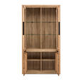 VITRINE in teilmassiv Eichefarben  - Eichefarben/Schwarz, Natur, Glas/Holz (108/199/40cm) - Carryhome