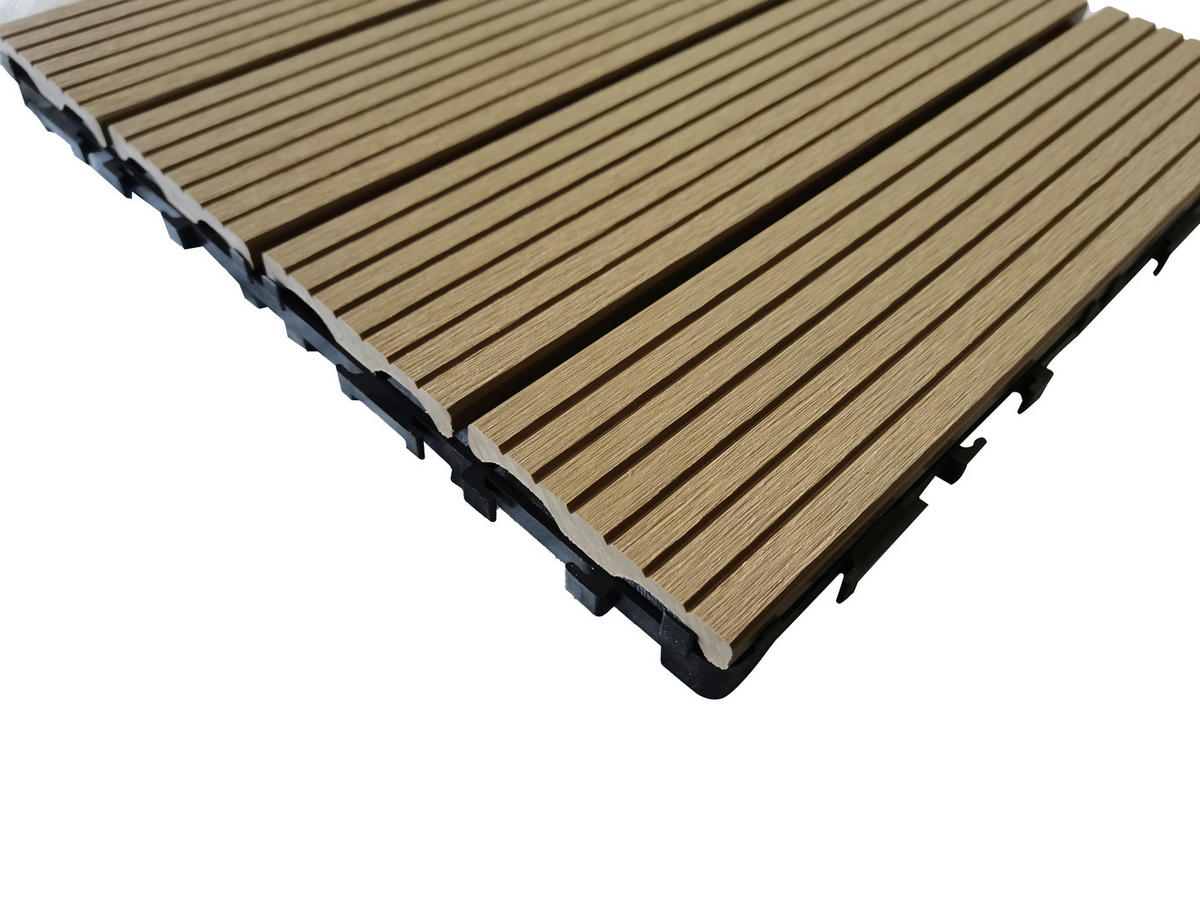 TERRASSENFLIESE WPC MAURICE 30X30CM 11-TLG.  - Beige, KONVENTIONELL, Holzwerkstoff (30/30/2.4cm)