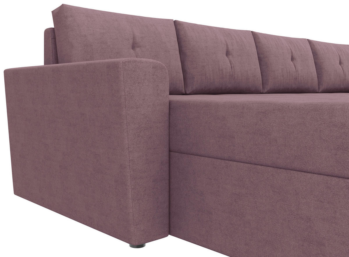 WOHNLANDSCHAFT TERMOLI Rosa Jacquard  - Schwarz/Rosa, Design, Kunststoff/Textil (155/296/155cm) - MID.YOU