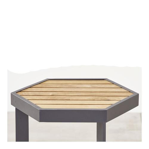 GARTENBEISTELLTISCH 35/40/40 cm Holz, Metall  - Graphitfarben/Teakfarben, Design, Holz/Metall (35/40/40cm) - Zebra 