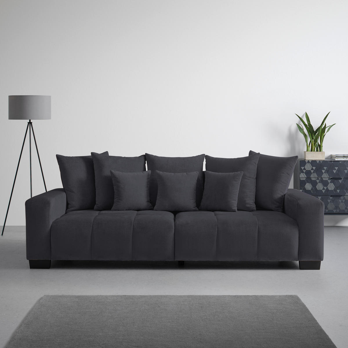 BIG SOFFA i svart  - svart, Modern, trä (246/93/124cm) - MID.YOU
