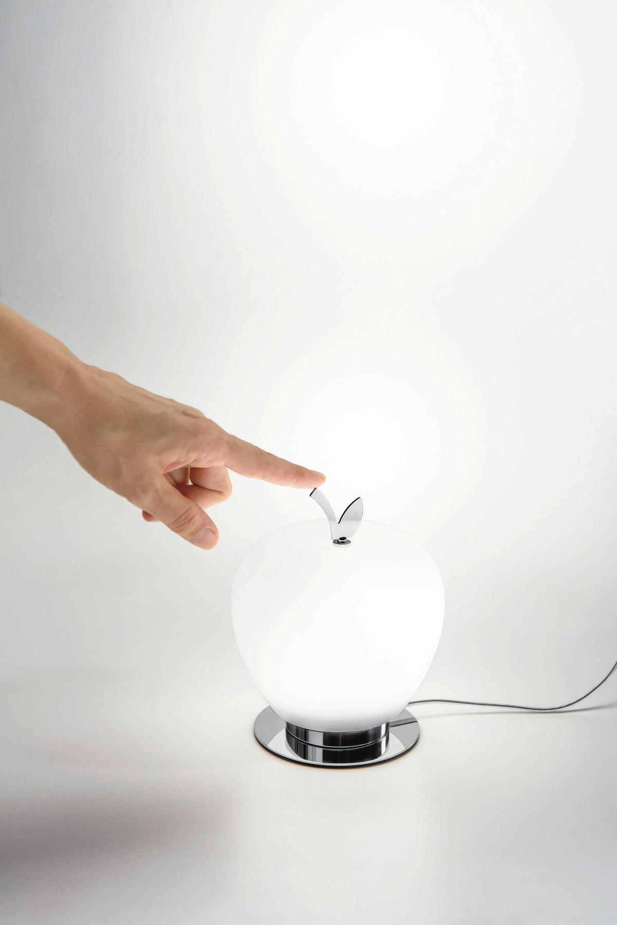 LED-TISCHLEUCHTE 14/17 cm   - Chromfarben/Weiß, Design, Glas/Metall (14/17cm) - Fabas Luce