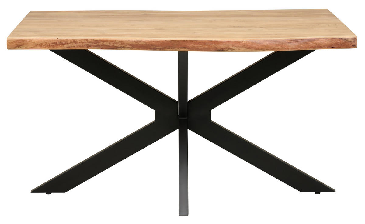 JEDÁLENSKÝ STÔL, akácia, farba akácie, 140/90/76 cm - čierna/farba akácie, Modern, kov/drevo (140/90/76cm) - P & B