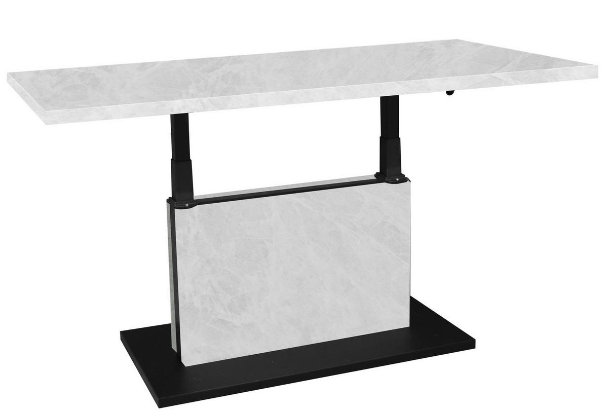 COUCHTISCH Lift rechteckig Schwarz, Weiß  - Schwarz/Weiß, Design, Holzwerkstoff/Metall (120/55-69/70cm) - MID.YOU
