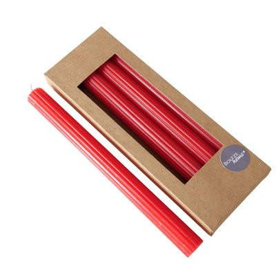  STABKERZENSET  - Rot, Basics, Naturmaterialien/Paraffin (2,3/25cm)