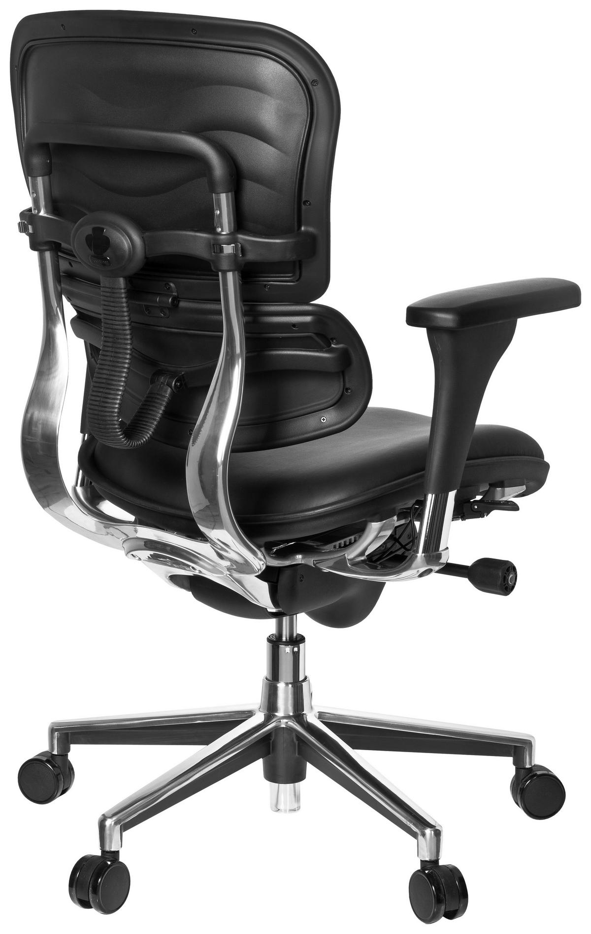 DREHSTUHL Lederlook Schwarz  - Chromfarben/Schwarz, MODERN, Leder/Kunststoff (61/120/48cm) - MID.YOU