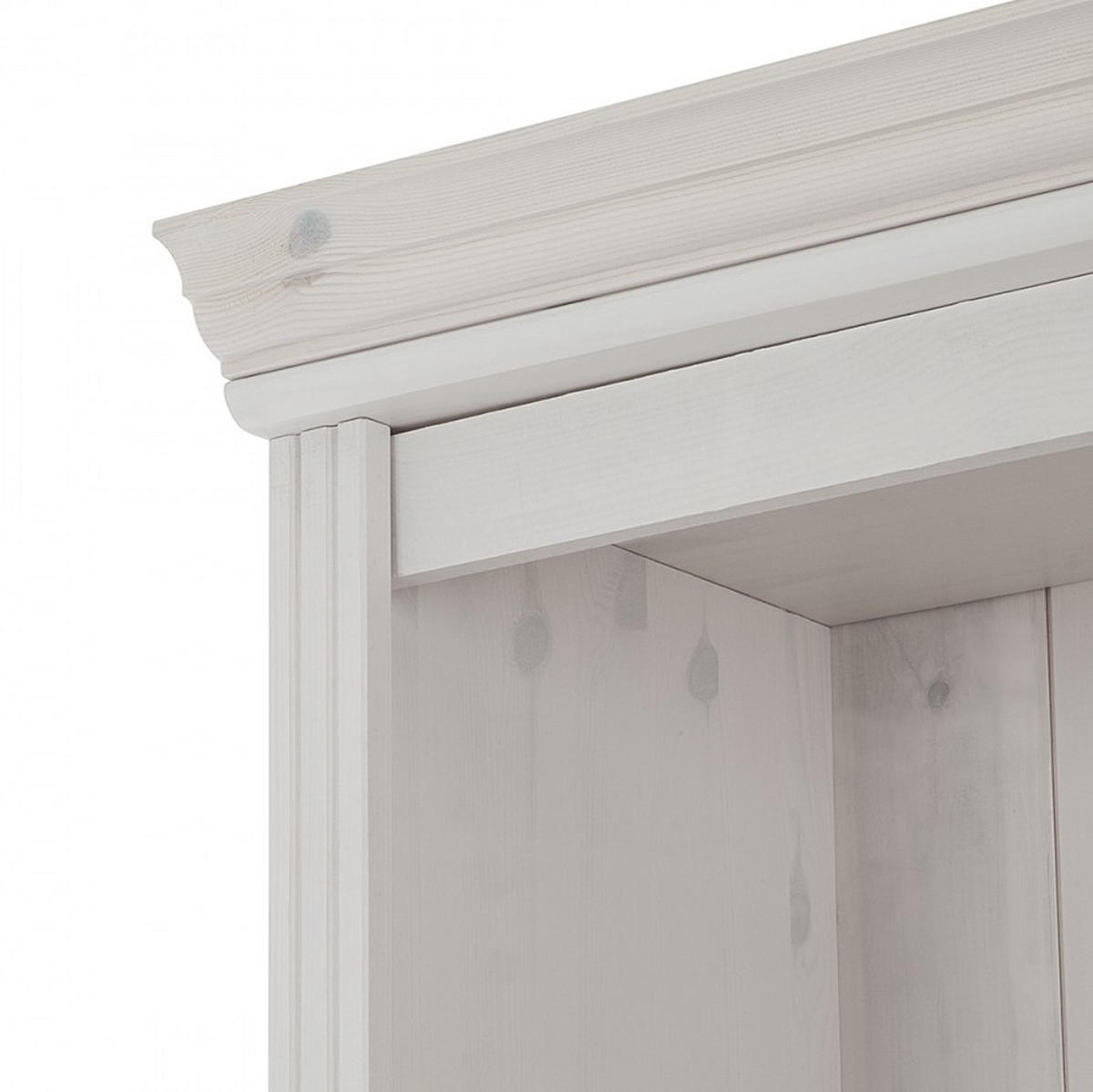 KNIHOVNA, bílá, barvy borovice, borovice, 223/222/34 cm - barvy borovice/bílá, Design, dřevo (223/222/34cm) - MID.YOU