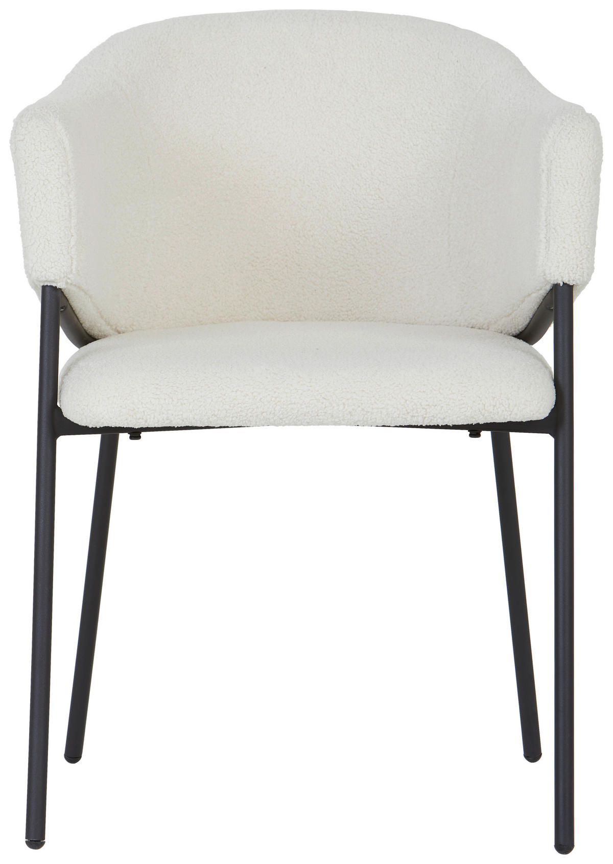 ARMLEHNSTUHL  in Eisen Teddystoff, Bouclé  - Beige/Schwarz, Trend, Holz/Textil (54/79/60cm) - Livetastic