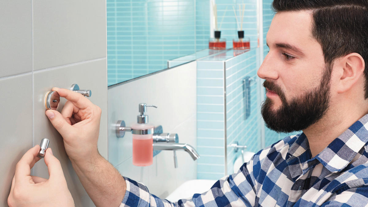 HANDTUCHHAKEN - Chromfarben, Trend, Metall (3,7/3,7/3,7cm) - Tesa