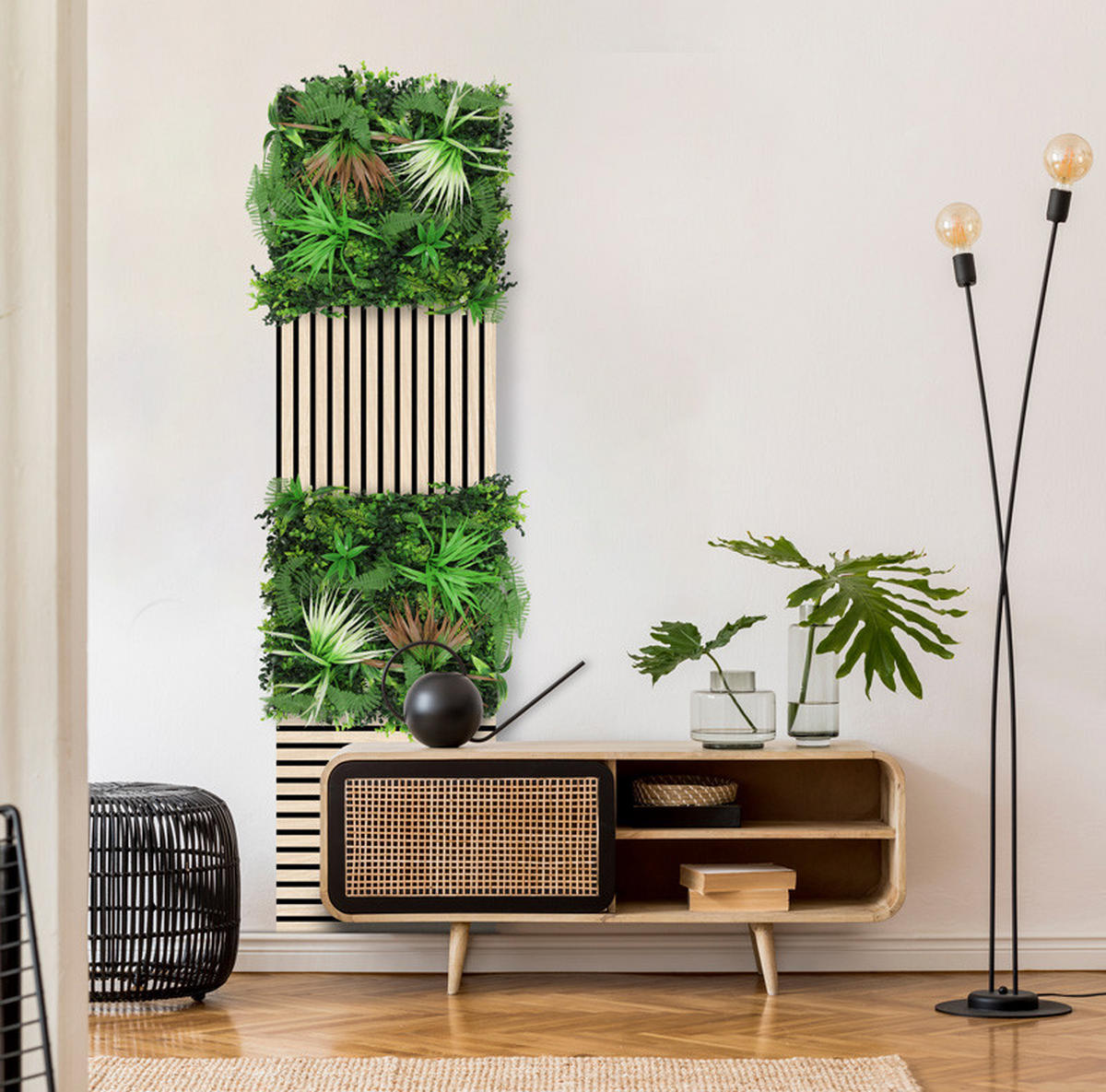 AKUSTIKPANEEL Modular Wall System Design Flora 52/52/5 cm  - Grün, MODERN, Kunststoff (52/52/5cm) - Jangal
