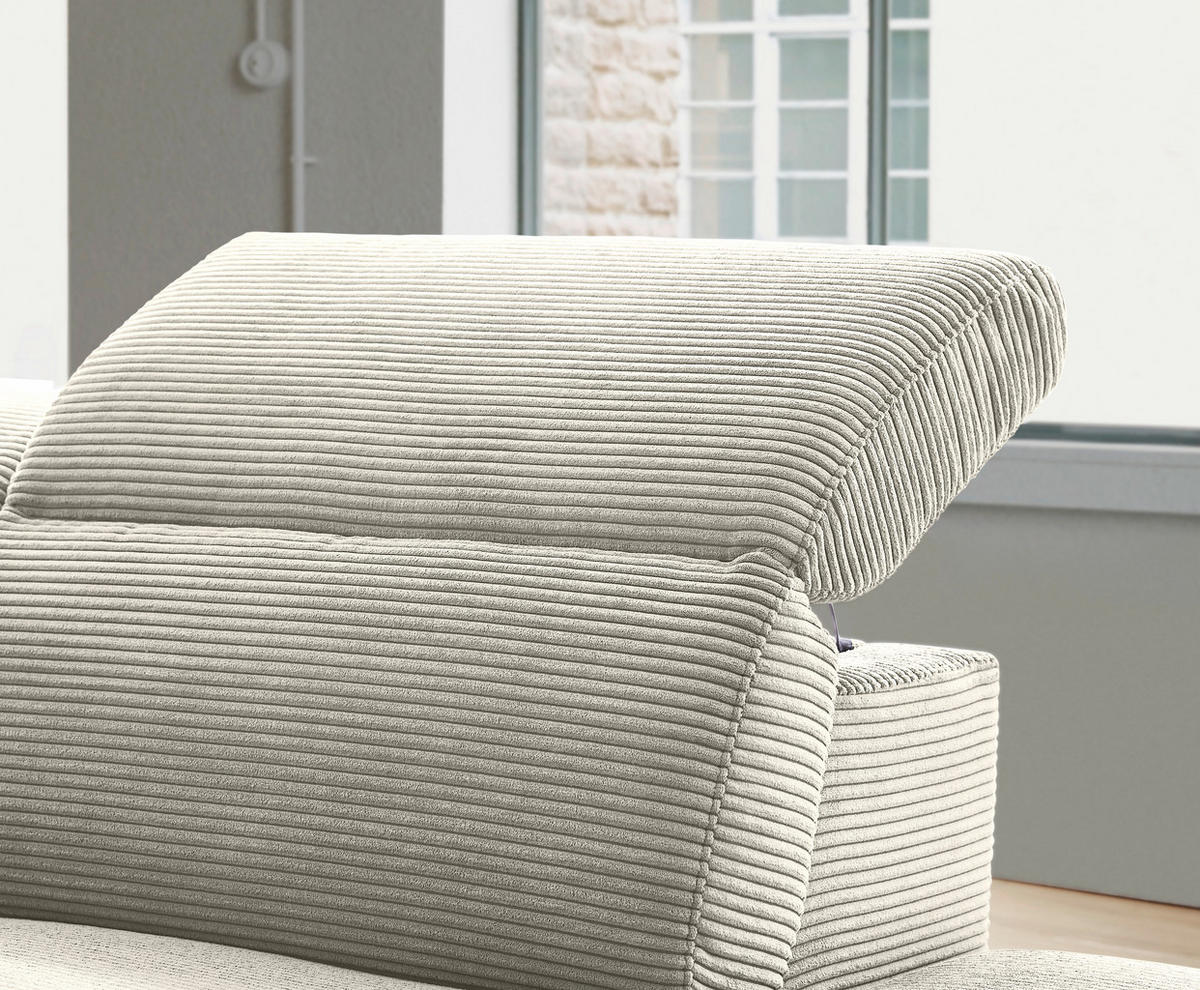 ECKSOFA in Cord Naturfarben  - Schwarz/Naturfarben, Design, Textil (290/223cm) - Pure Home Lifestyle