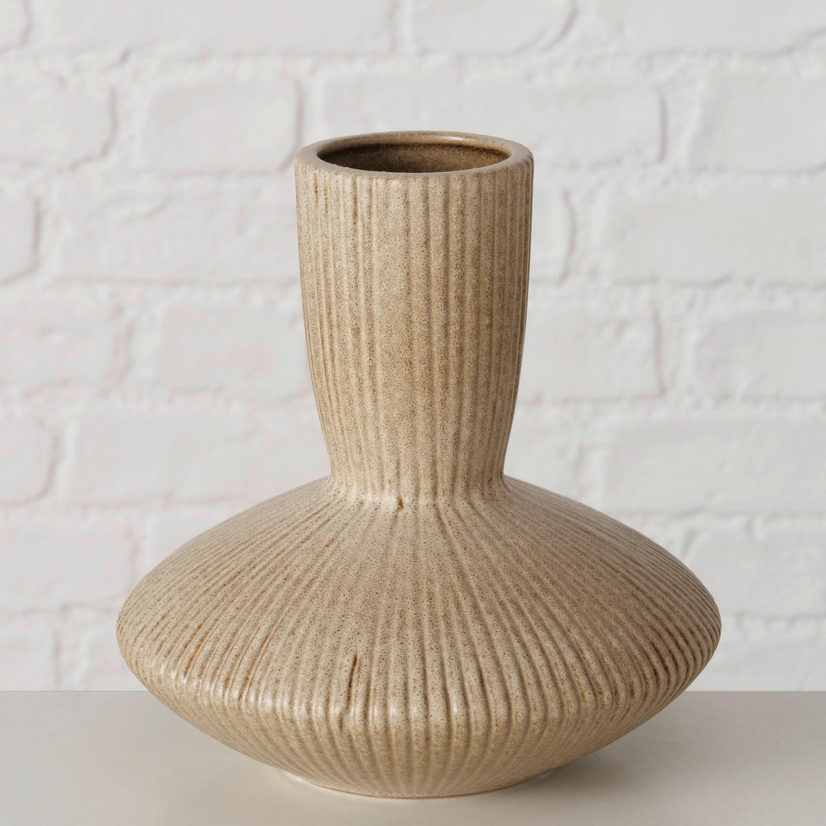 VASE  - Braun, Basics, Keramik (18/18cm) - Ambia Home