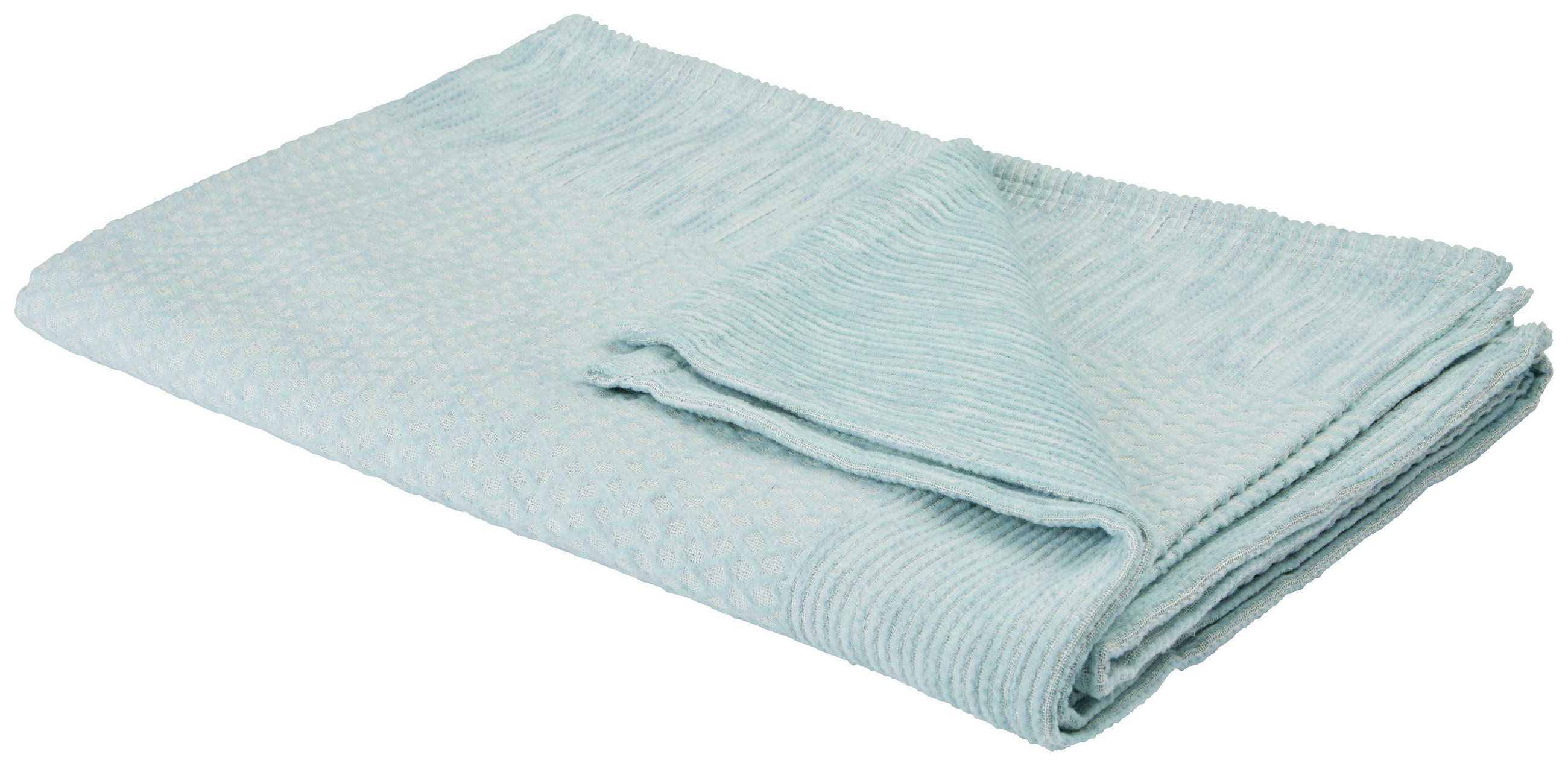 PLAID 140/200 cm  - Türkis, Natur, Textil (140/200cm) - Bio:Vio