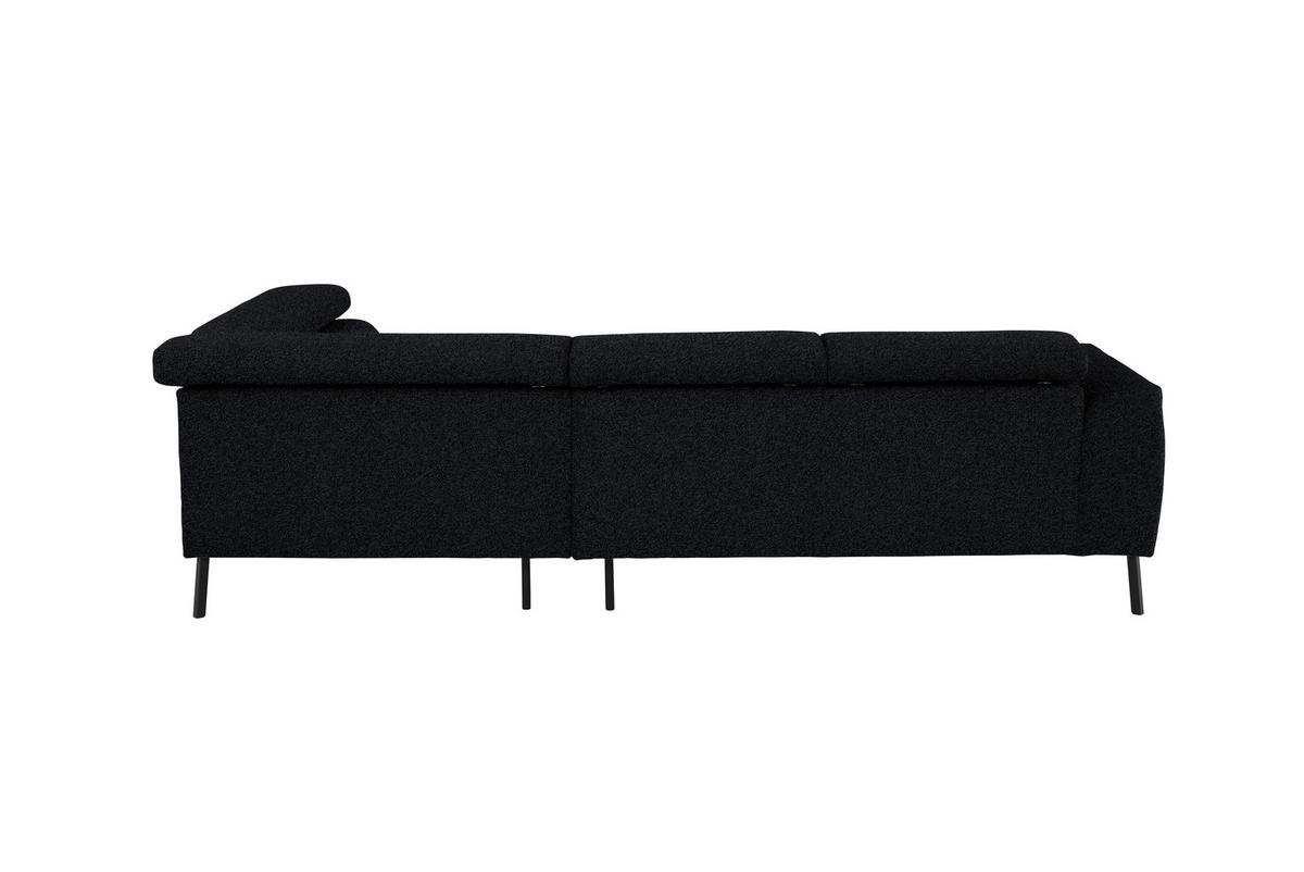 ECKSOFA in Chenille Anthrazit  280/205 cm  - Anthrazit/Schwarz, Design, Textil/Metall (280/205cm) - Xora