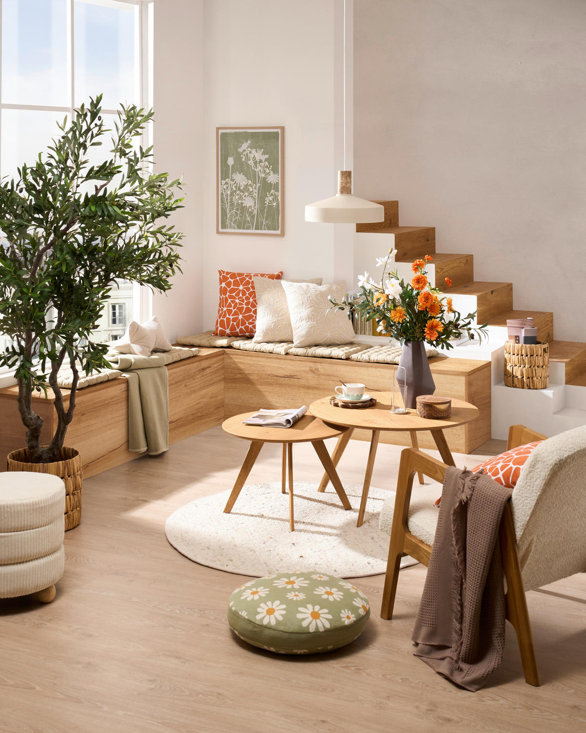 COUCHTISCHSET in Holz, Holzwerkstoff 80/60/80/60/45/40 cm  - Eichefarben, Design, Holz/Holzwerkstoff (80/60/80/60/45/40cm) - Carryhome