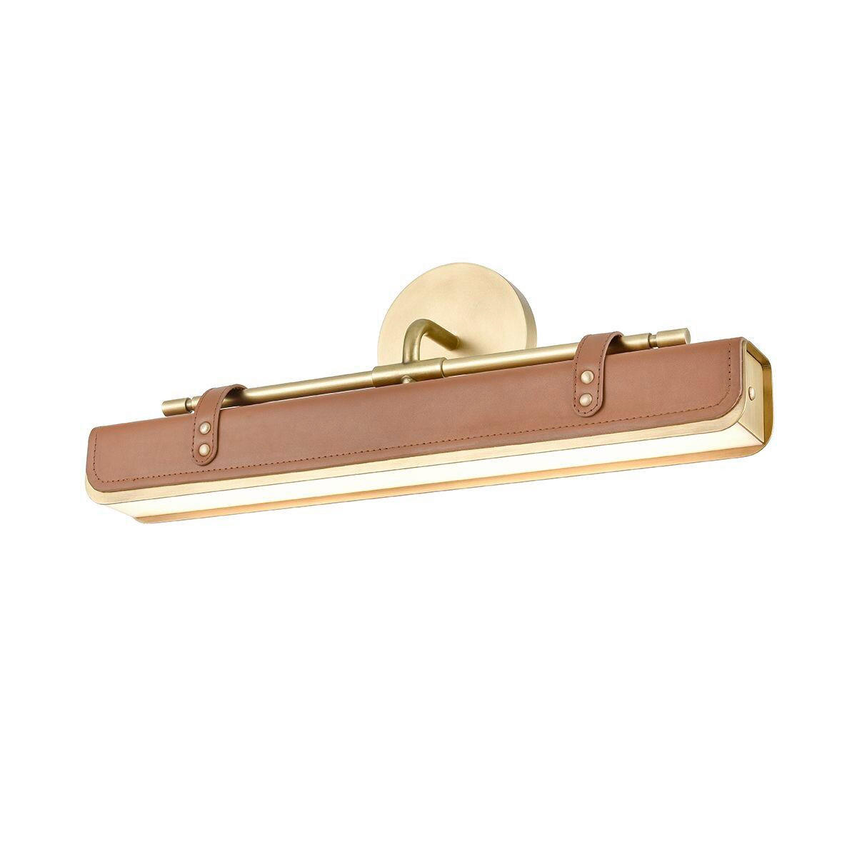 WANDLEUCHTE    - Messingfarben, KONVENTIONELL, Leder/Kunststoff (18,2/50,2/11,4cm) - Elstead Lighting