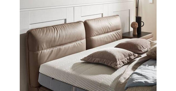 BOXSPRINGBETT 180/200 cm in Hellbraun - Hellbraun/Schwarz, Design, Textil/Metall (180/200cm) - Johann Jakob
