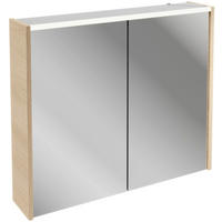 SPIEGELSCHRANK 80/68,3/16 cm  - Eichefarben/Silberfarben, MODERN, Glas/Holzwerkstoff (80/68,3/16cm) - Voleo