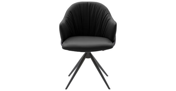 ARMLEHNSTUHL  in Echtleder pigmentiert  - Anthrazit/Schwarz, Design, Leder (57/84/44,5cm) - Belluti