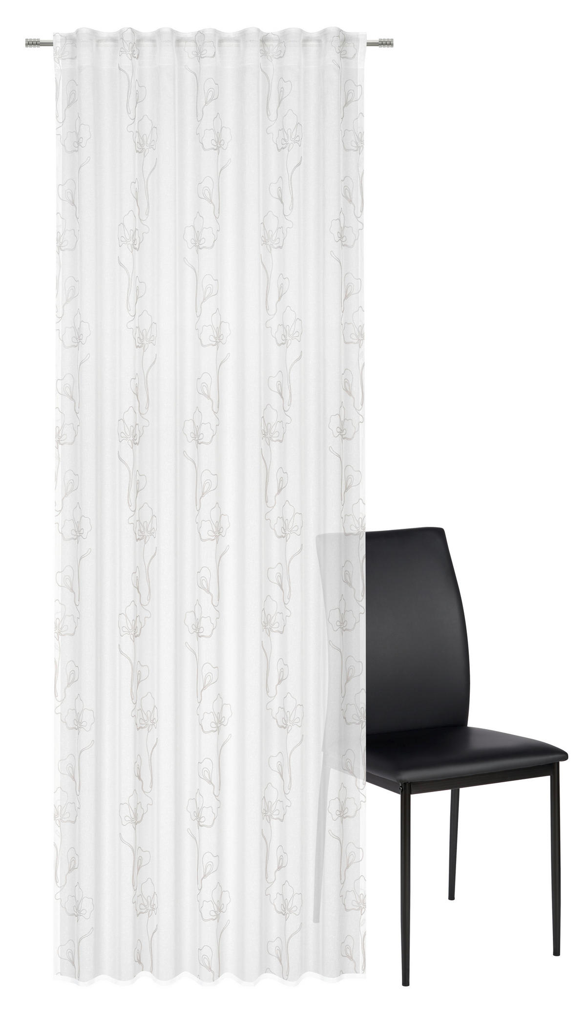 KONČANA ZAVESA  pol prosojno   140/280 cm  - siva, Konvencionalno, tekstil (140/280cm) - Esposa