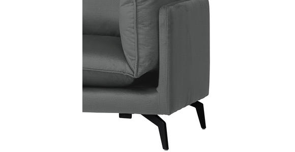 ECKSOFA in Samt Dunkelgrau  - Dunkelgrau/Schwarz, Design, Textil/Metall (200/241cm) - Carryhome