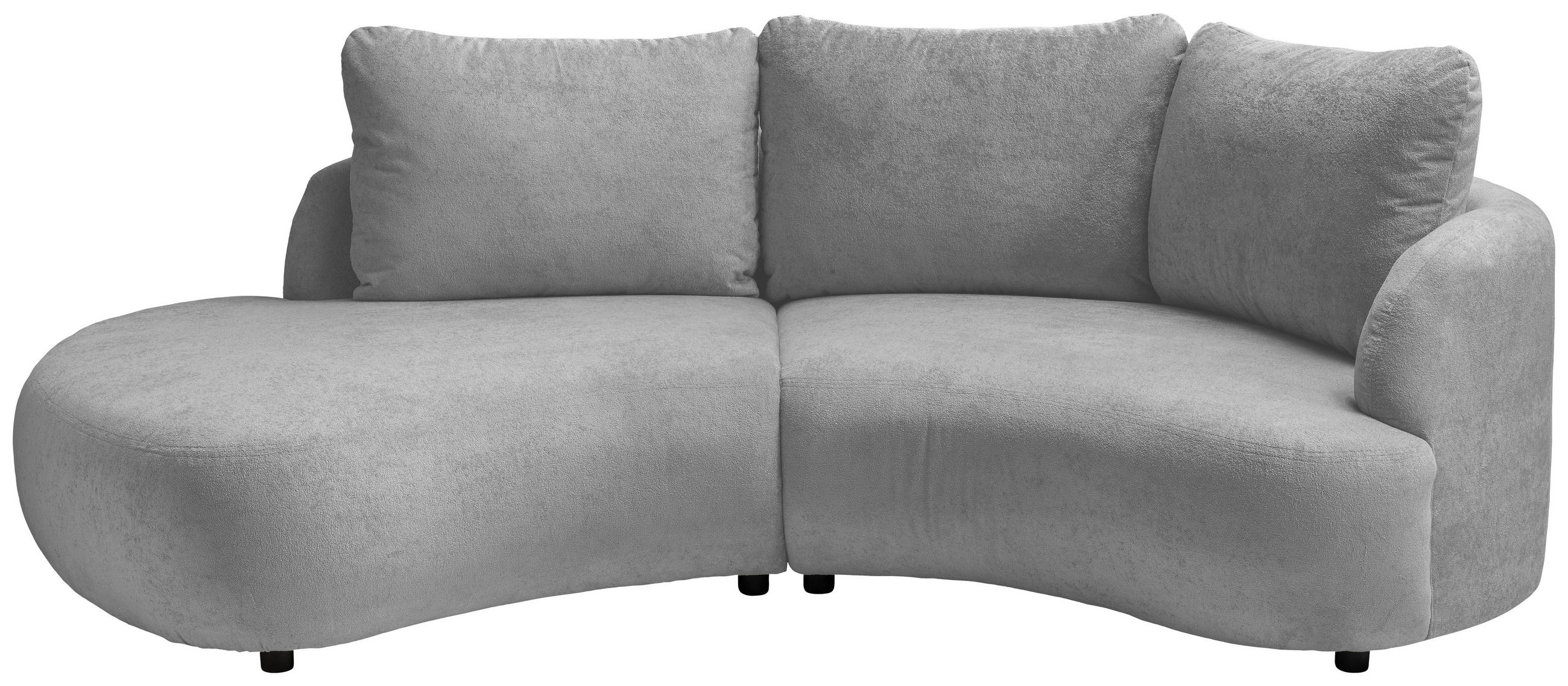 ECKSOFA Mikrofaser Silberfarben  - Silberfarben/Schwarz, Modern, Kunststoff/Textil (250/139cm) - Livetastic