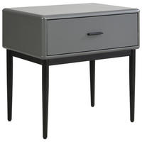 NACHTSCHRANK 54/55/40 cm  - Schwarz/Grau, MODERN, Holzwerkstoff/Metall (54/55/40cm) - Livetastic