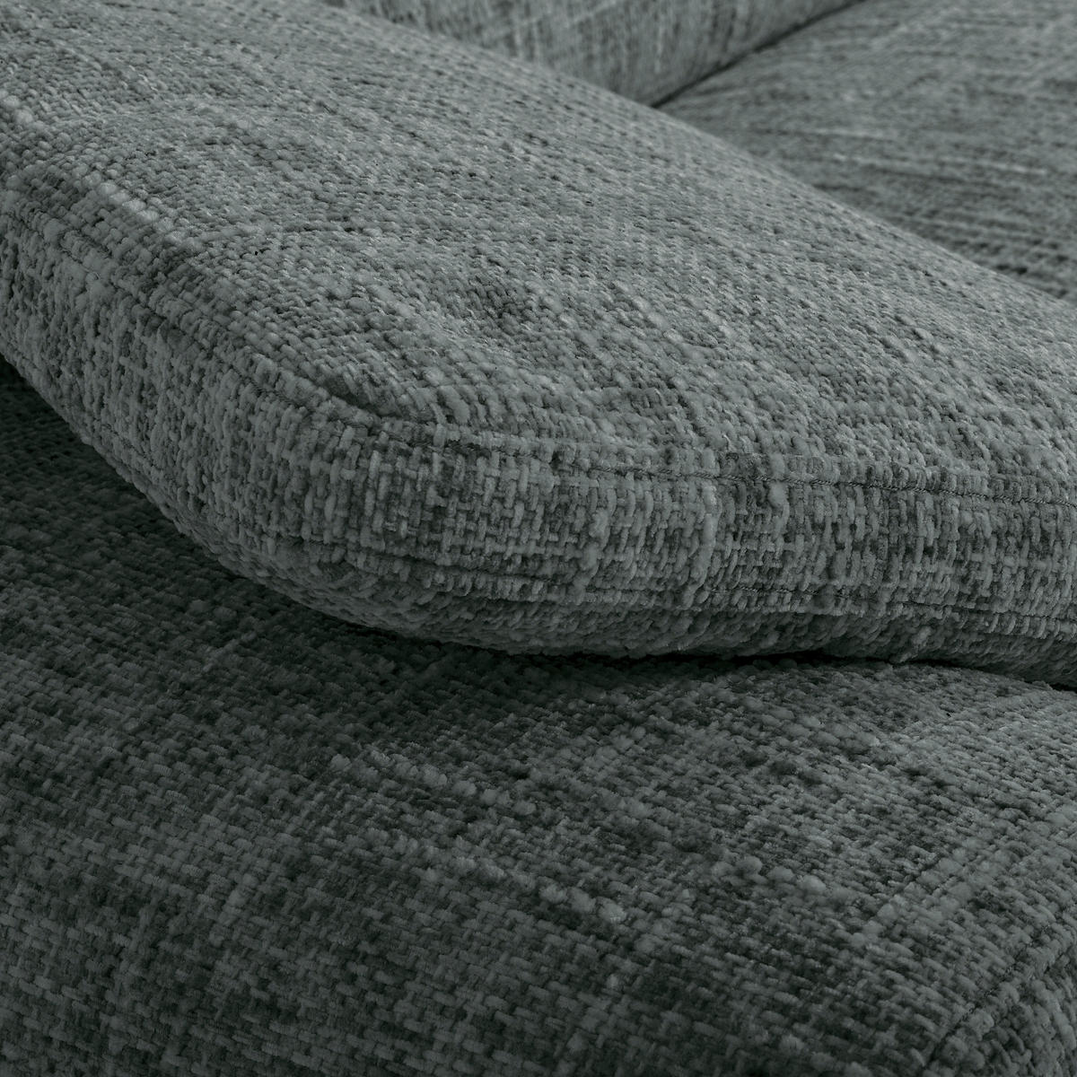 ECKSOFA SPRING Anthrazit Webstoff Zierkissen  - Anthrazit/Schwarz, Design, Textil/Metall (273/250cm) - Livetastic