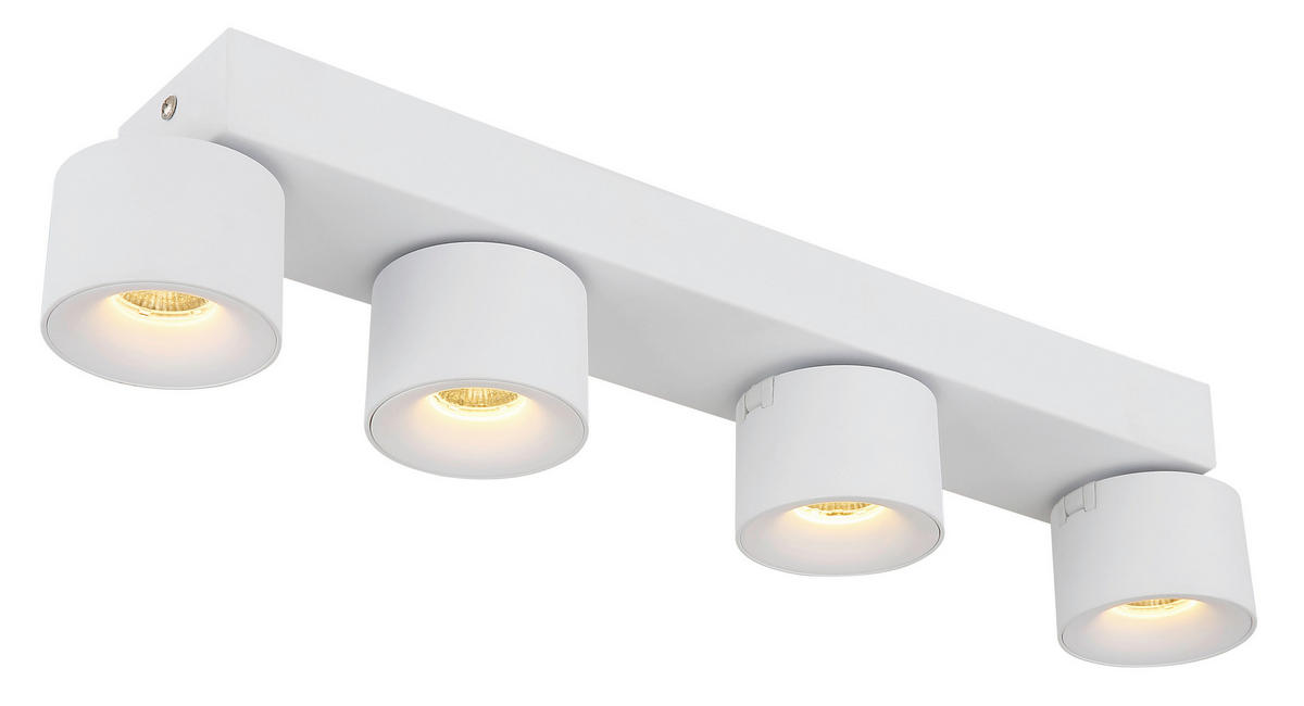 LED ZÁŘIČ, 45,5/7,2/12 cm - bílá/průhledné, Design, kov/plast (45,5/7,2/12cm) - Globo