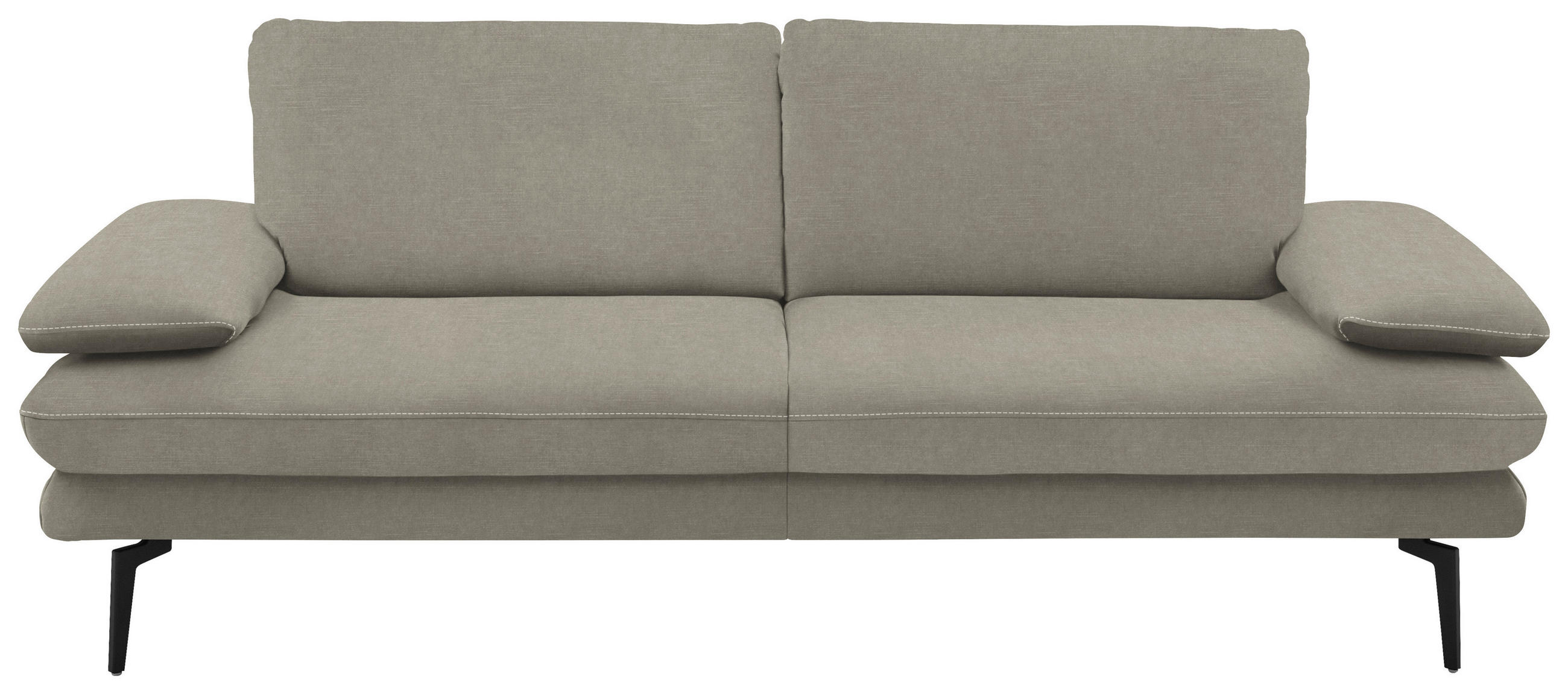 3-SITZER-SOFA in Velours Platinfarben  - Platinfarben/Beige, Design, Textil/Metall (222/89/104cm) - Dieter Knoll