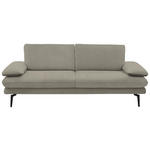 3-SITZER-SOFA in Velours Platinfarben  - Platinfarben/Beige, Design, Textil/Metall (222/89/104cm) - Dieter Knoll