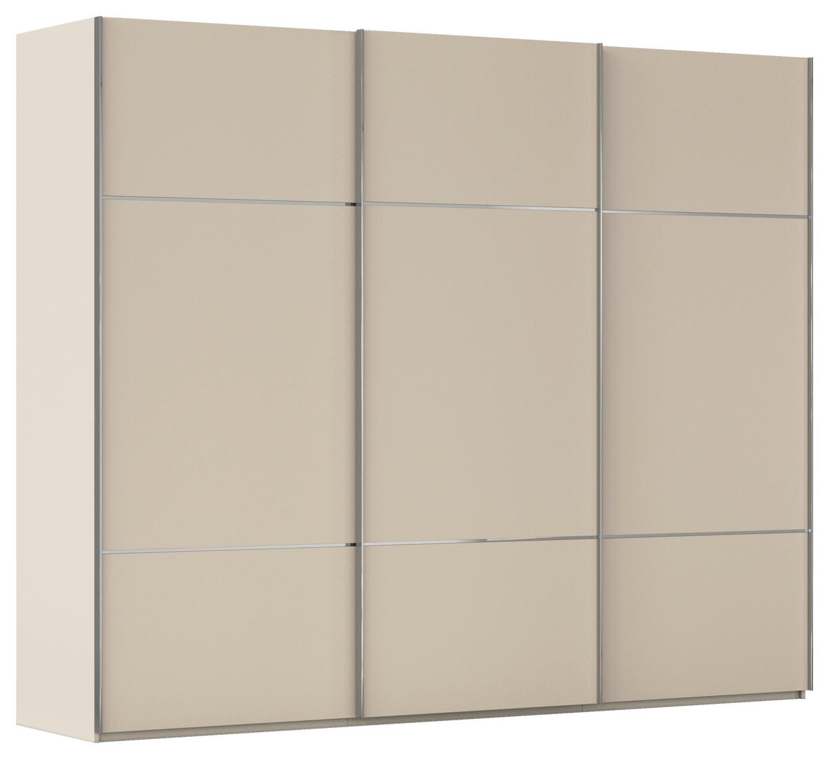 SCHWEBETÜRENSCHRANK 301/223/68 cm 3-türig Champagner  - Chromfarben/Champagner, KONVENTIONELL, Holzwerkstoff/Metall (301/223/68cm) - Novel