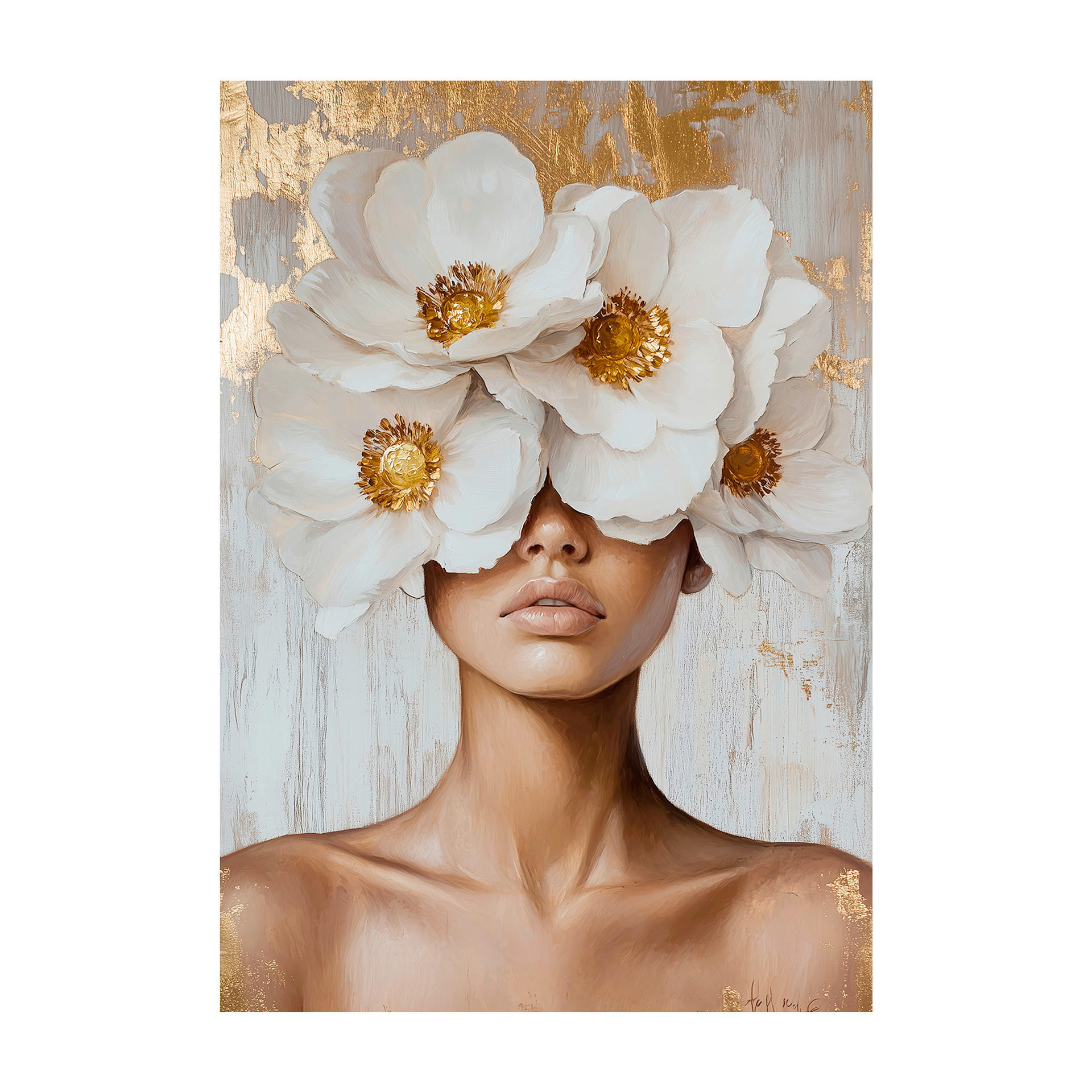 LEINWANDBILD Blumen, Frauen 70/100 cm  - Multicolor, Basics, Holz/Textil (70/100cm)