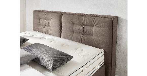 BOXSPRINGBETT 200/200 cm in Braun - Chromfarben/Braun, KONVENTIONELL, Textil (200/200cm) - Dieter Knoll
