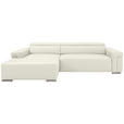 ECKSOFA DUA in Echtleder Weiß  170/293 cm  - Chromfarben/Weiß, Design, Leder/Metall (170/293cm) - Novel