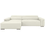 ECKSOFA DUA in Echtleder Weiß  170/293 cm  - Chromfarben/Weiß, Design, Leder/Metall (170/293cm) - Novel
