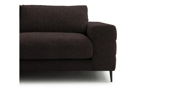 ECKSOFA  in Flachgewebe Mokka  177/253 cm  - Schwarz/Mokka, Design, Textil/Metall (177/253cm) - Dieter Knoll