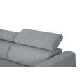 ECKSOFA in Webstoff Hellgrau  205/280 cm  - Hellgrau/Schwarz, Design, Textil/Metall (205/280cm) - Xora