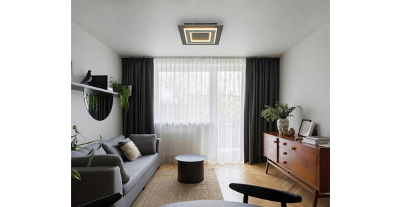 DECKENLEUCHTE 24 W 32/32/5,5 cm - Anthrazit/Opal, Design, Kunststoff/Metall (32/32/5,5cm) - Novel