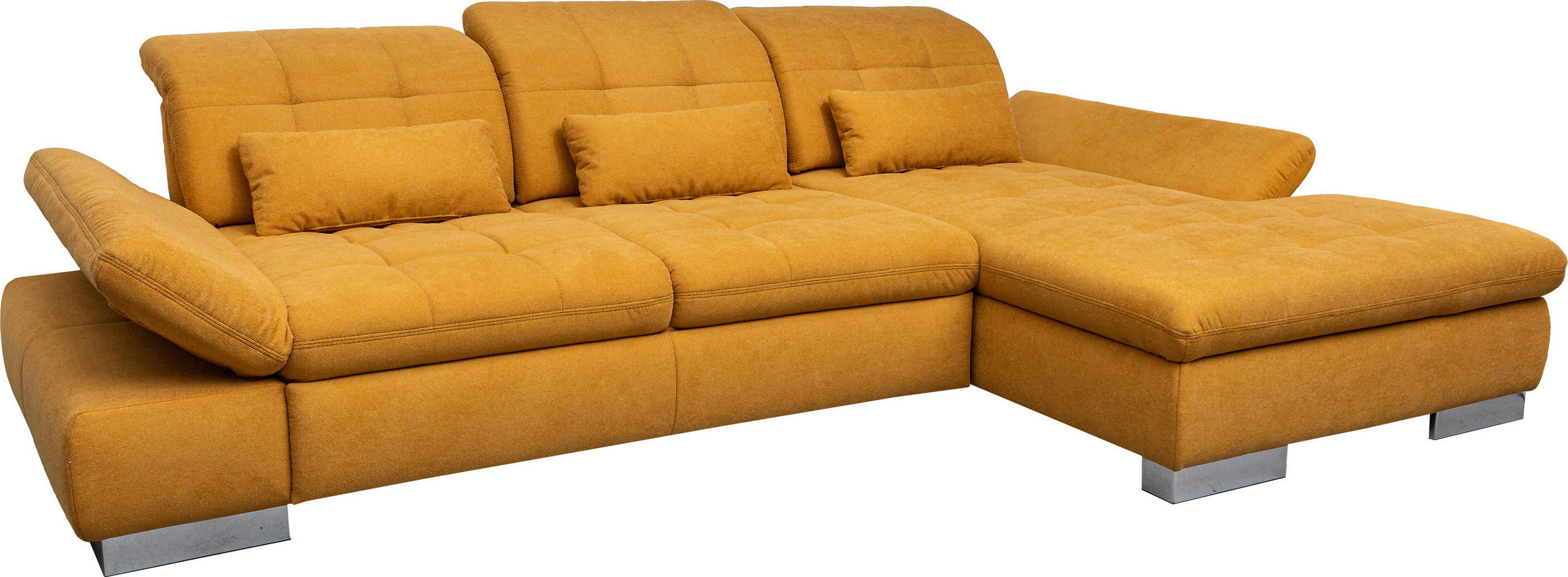 ÜLŐGARNITÚRA textil mustársárga  - mustársárga/fekete, Basics, műanyag/textil (305/79-96/199cm) - Andante