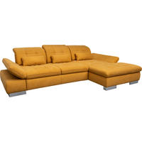 ÜLŐGARNITÚRA textil mustársárga  - mustársárga/fekete, Basics, műanyag/textil (305/79-96/199cm) - Andante