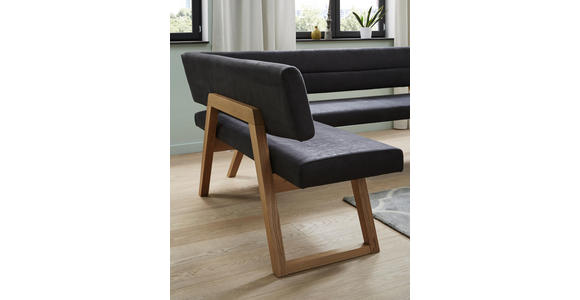 ECKBANK 205/155 cm in Anthrazit, Eichefarben - Eichefarben/Anthrazit, KONVENTIONELL, Holz/Textil (205/155cm) - Dieter Knoll