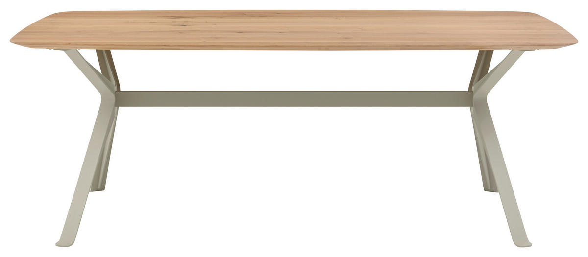 ESSTISCH Asteiche massiv rechteckig Eiche Bianco  - Eiche Bianco/Hellgrau, Design, Holz/Metall (200/100/75cm) - Musterring